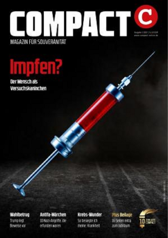 کتاب رمان آلمانی COMPACT Magazin 1 2021 Impfen Der Mensch als Versuchskaninchen